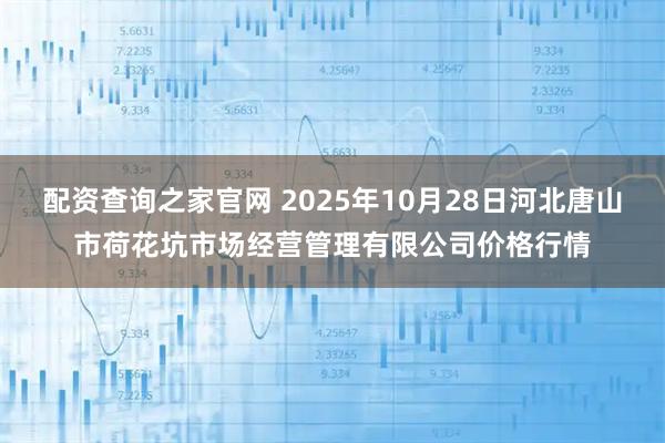 配资查询之家官网 2025年10月28日河北唐山市荷花坑市场经营管理有限公司价格行情